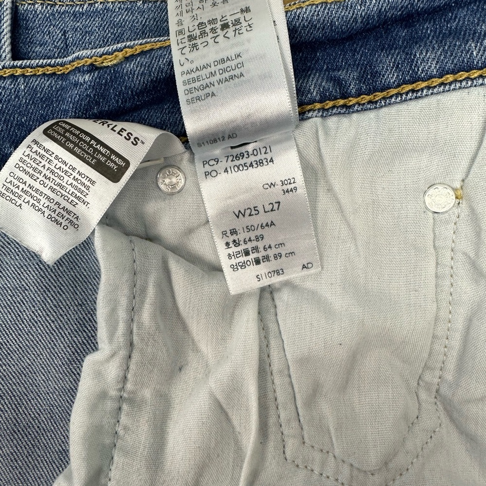 Levi's Ribcage Straight Ankle Jeans, Medium Blue Wash, Size 25 X 27 - Picture 8 of 12